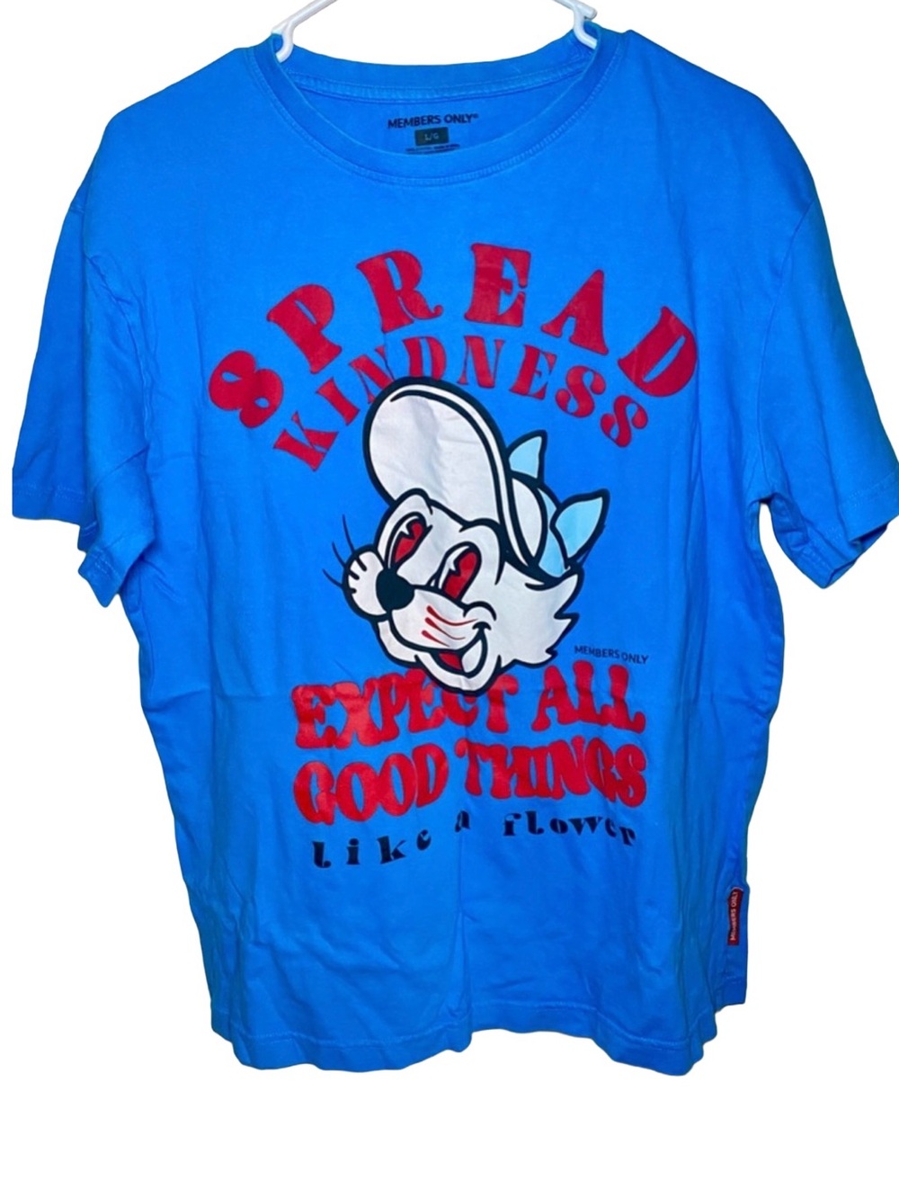 Members‎ Only Blue T-Shirt Spread Kindness Expect All Great Things Size L